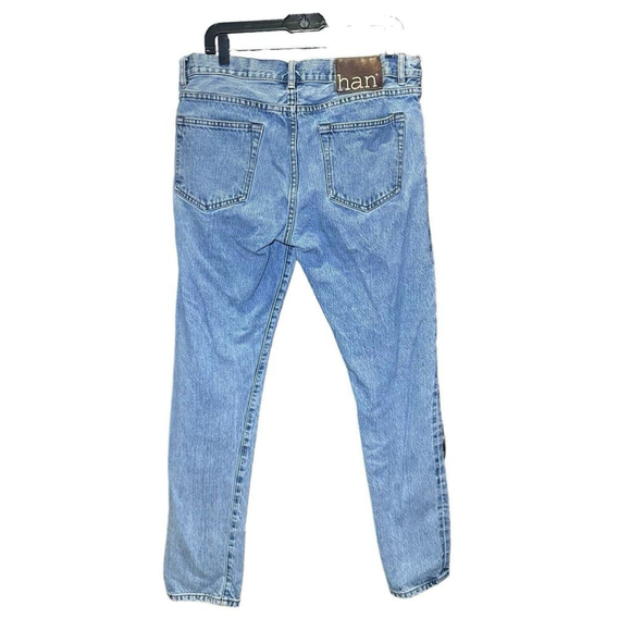 Han Kjobenhavn Blue Selvedge Selvage Denim Jeans Medium Wash 34x33 Tapered Leg - Picture 2 of 8